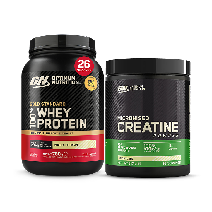 Optimum Nutrition Creatine & Whey Gold Standard Vanilla Ice Cream Bundle image 1
