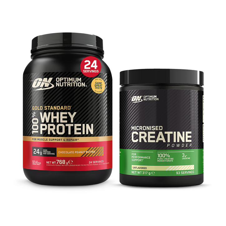 Optimum Nutrition Gold Standard Whey Chocolate Peanut Butter & Creatine Monohydrate Bundle