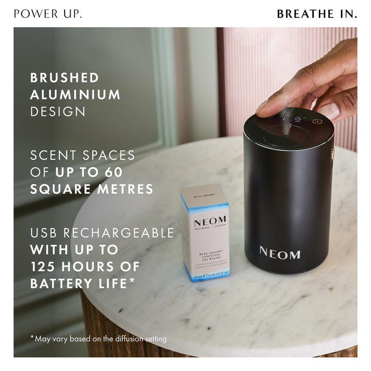 NEOM Wellbeing Pod Mini+ Waterless Essential Oil Diffuser - Black image 7