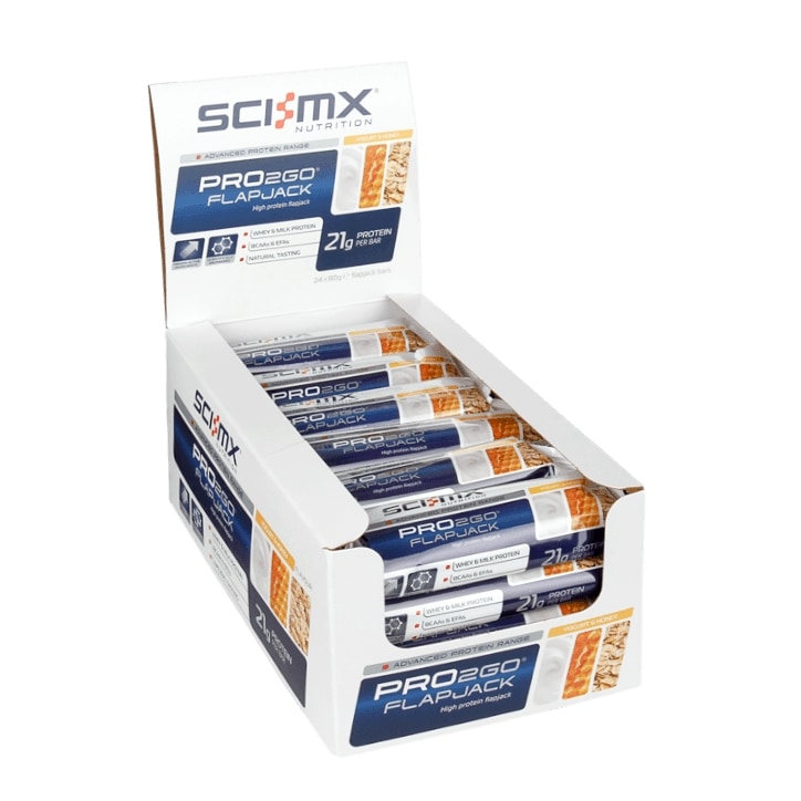 SCI-MX Pro 2go Protein Flapjack Yoghurt & Honey 24 x 80g image 1
