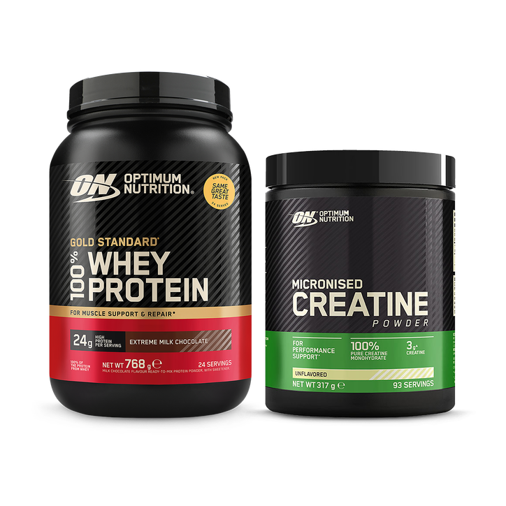 Optimum Nutrition Creatine & Whey Gold Standard Extreme Chocolate Bundle