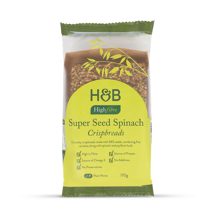 Holland & Barrett High Fibre Super Seed Spinach Crispbreads 170g