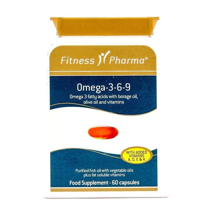 Fitness Pharma Omega 3-6-9 with Vitamins A, D, E & K 60 Capsules-1