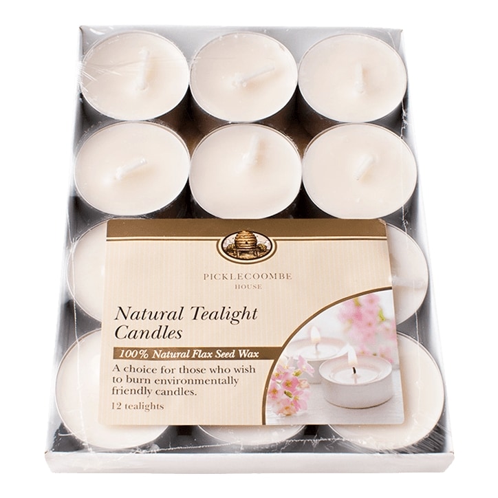 Picklecoombe House 12 Natural Tea Light Candles-1