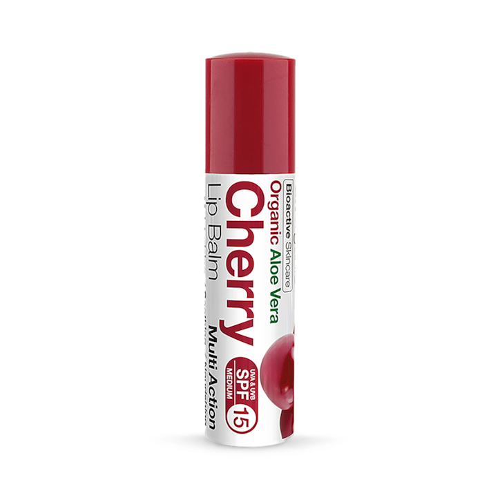 Dr Organic Aloe Vera Cherry Lip Balm SPF 15 5.7ml image 1