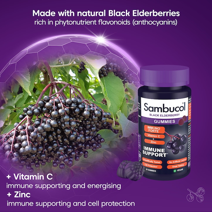 Sambucol Immuno Forte Black Elderberry 30 Gummies image 3