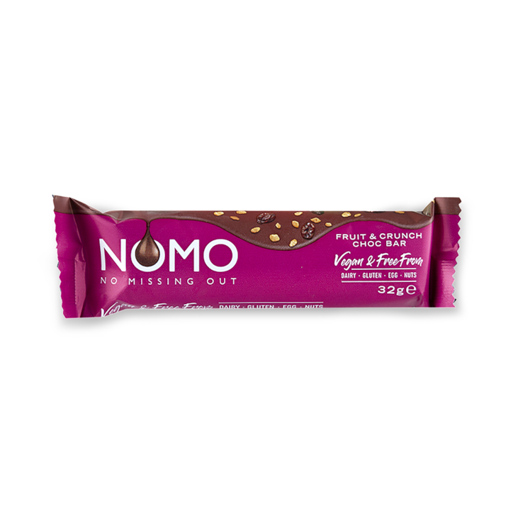 NOMO Vegan Fruit & Crunch Choc Bar 32g image 1