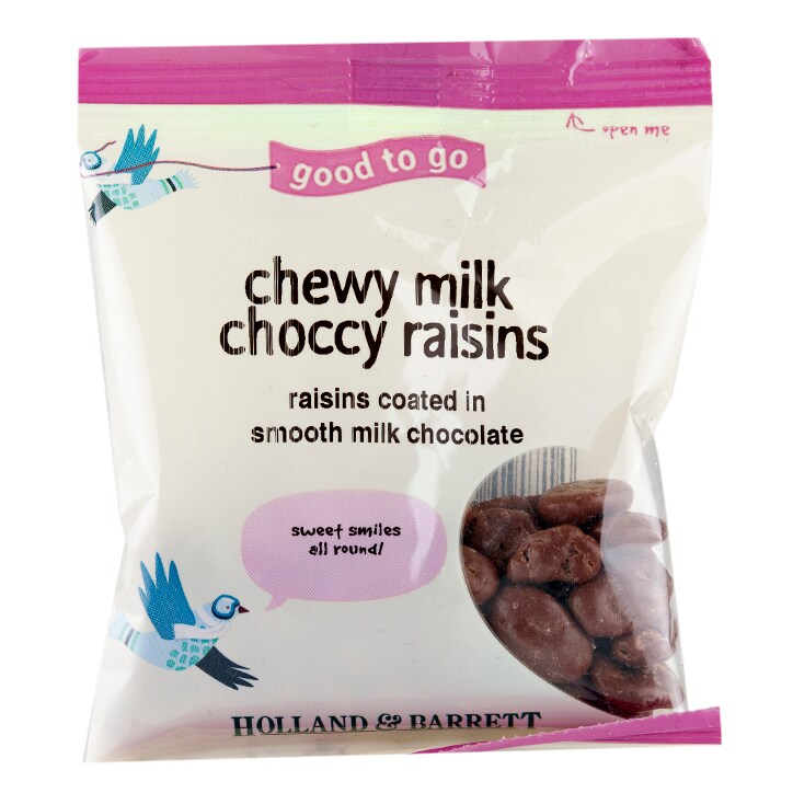 Holland & Barrett Chewy Milk Chocolate Raisins 50g image 1