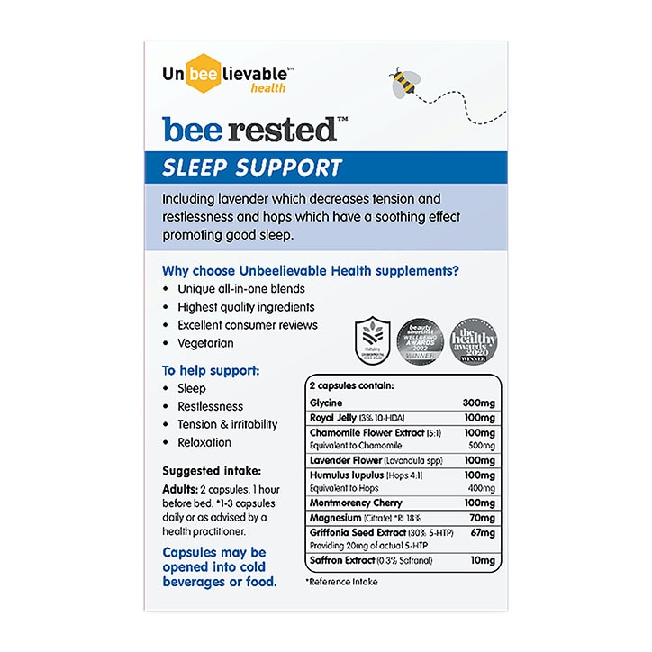 Unbeelievable Health Bee Rested 20 Capsules