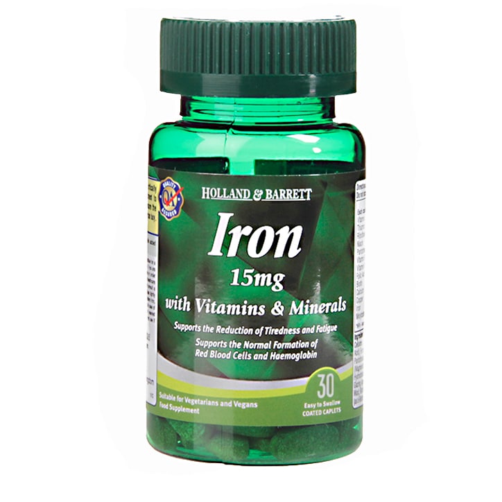 Holland & Barrett Iron 15mg with Vitamins & Minerals 30 Caplets