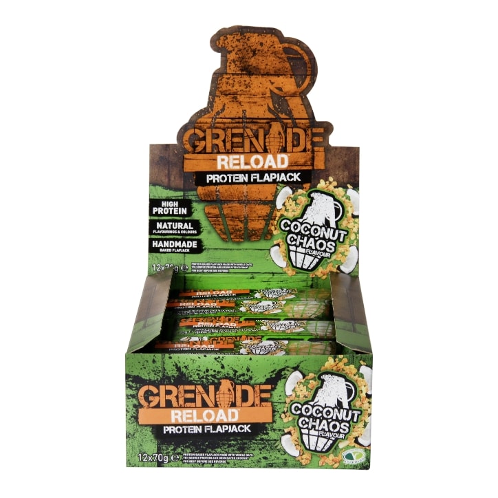 Grenade Reload Flapjack Coconut Chaos 12 x 70g image 1