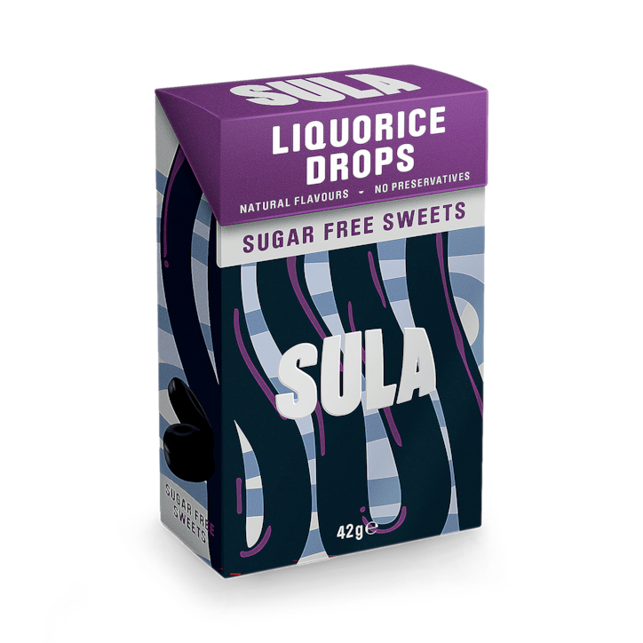 Sula Liquorice Sugar Free Sweets 42g image 1