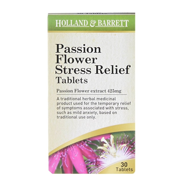 Holland & Barrett Stress Relief Passionflower 30 Tablets 425mg image 1