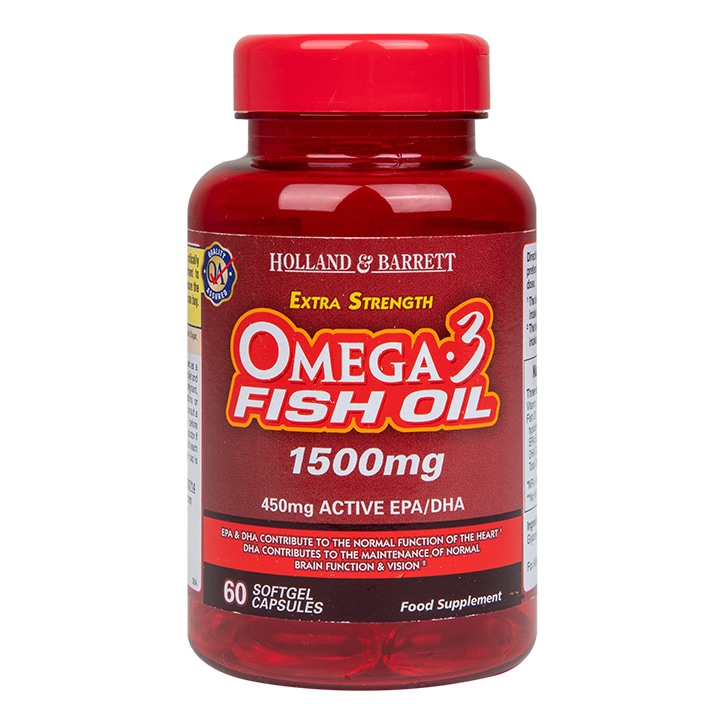 Holland & Barrett Extra Strength Omega 3 Fish Oil 60 Capsules 1500mg