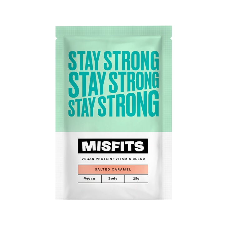 Misfits Salted Caramel Stay Strong Vegan Protein Powder 25g image 1