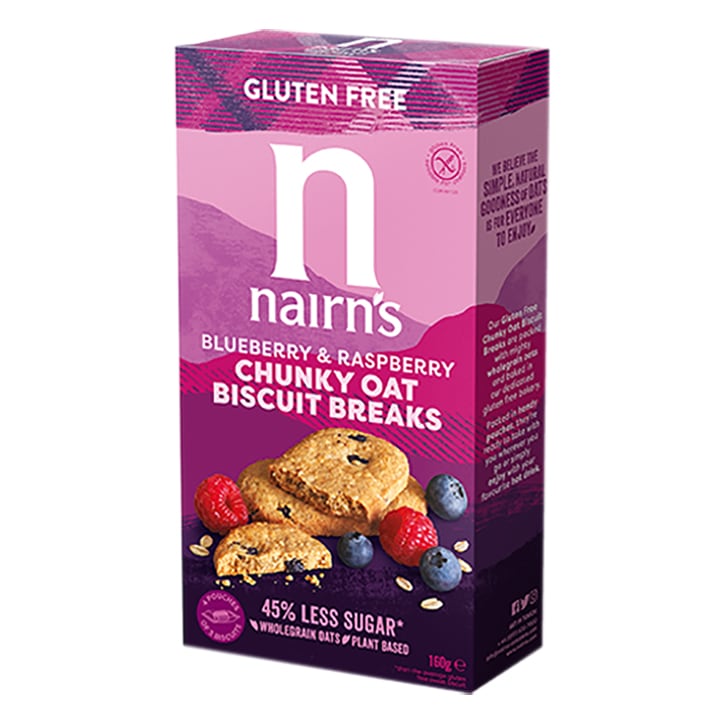 Nairn's Gluten Free Biscuit Breaks Chunky Blueberry & Raspberry 160g