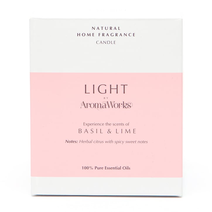 Aromaworks Basil & Lime Soy Wax Candle 220g image 1