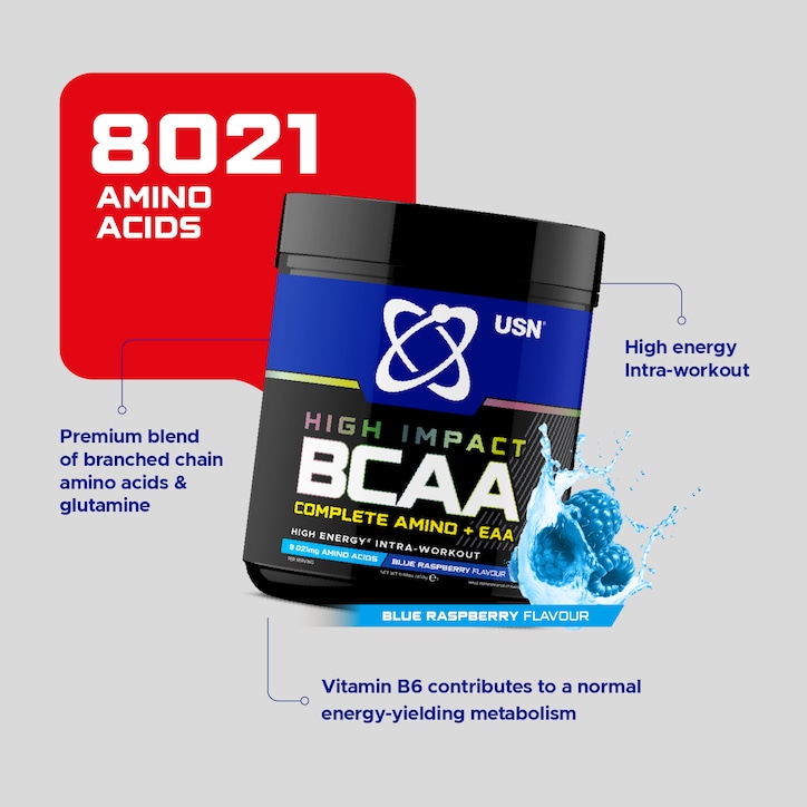 USN BCAA +EAA Blue Raspberry 400g image 3