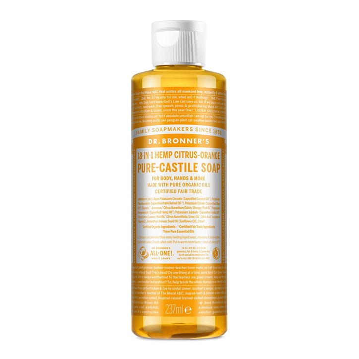 Dr Bronner's Citrus Orange Pure-Castile Liquid Soap 237ml image 1