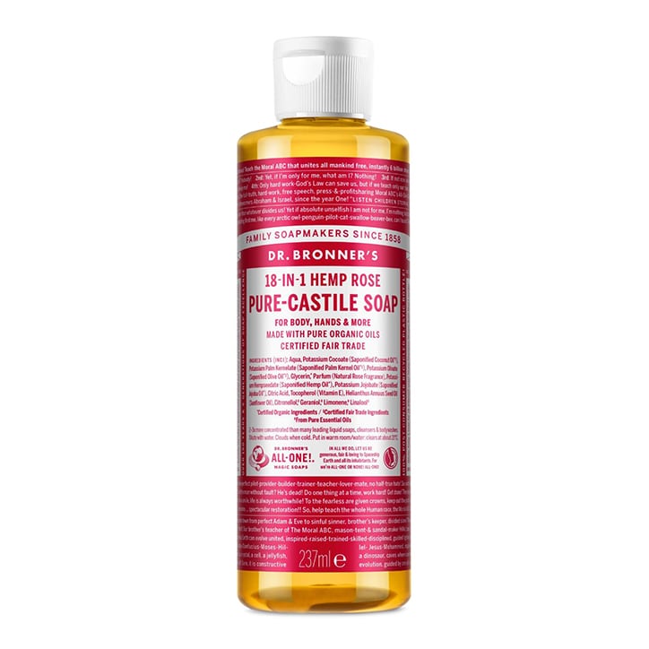 Dr Bronner's Rose Pure-Castile Liquid Soap 237ml