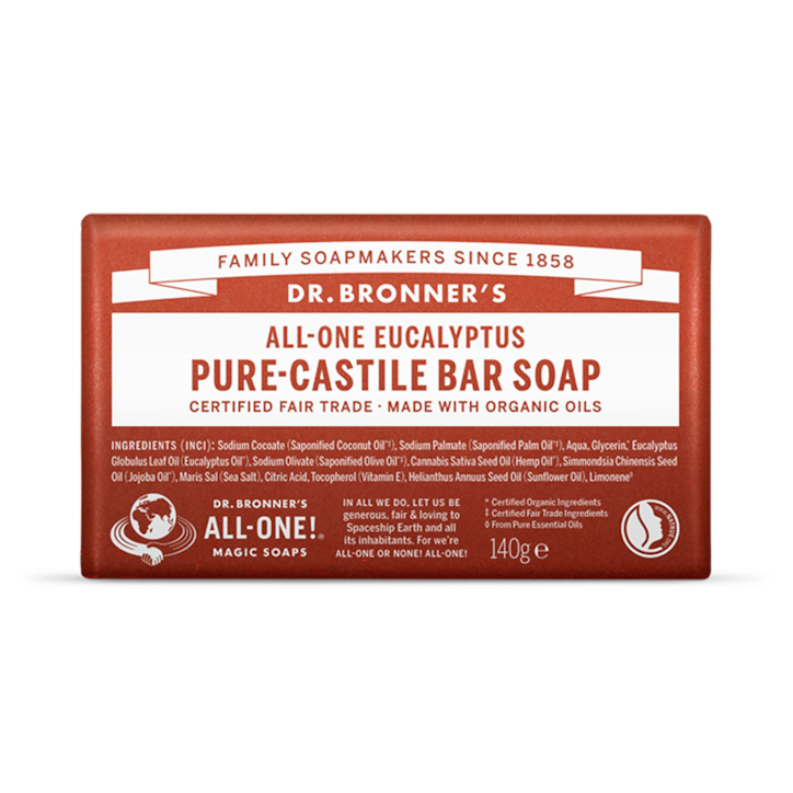 Dr Bronner All-One Eucalyptus Pure-Castile Bar Soap 140g image 1