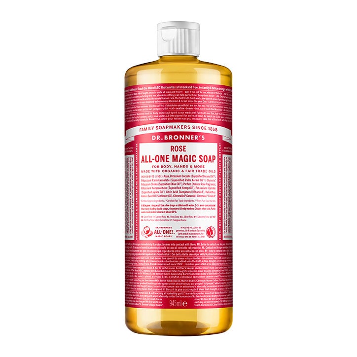 Dr Bronner's Rose Pure-Castile Liquid Soap 946ml