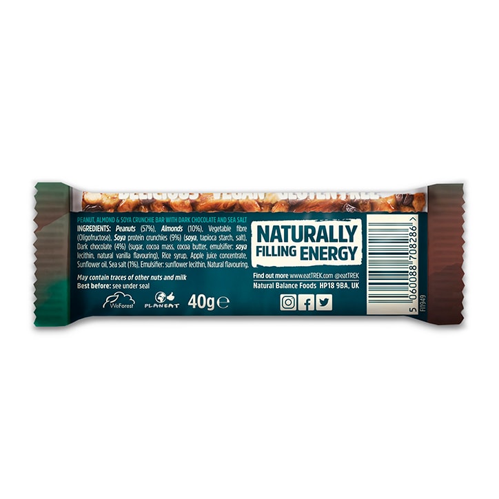 Trek Dark Chocolate & Sea Salt Protein Nut Bar 40g image 2