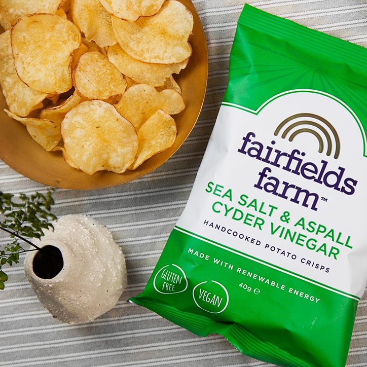 Fairfields Farm Sea Salt & Aspall Cyder Vinegar Potato Crisps 40g image 2