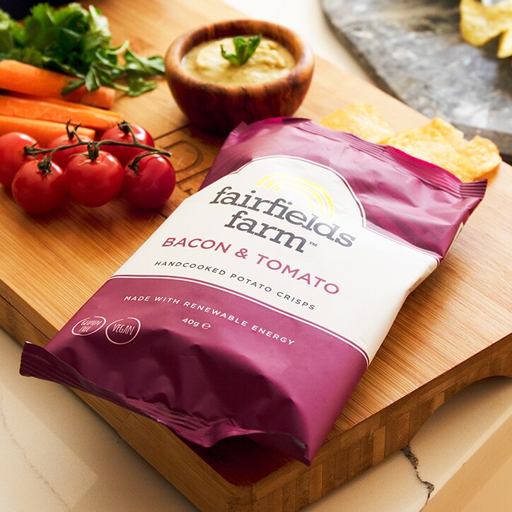 Fairfields Farm Vegan Bacon & Tomato Potato Crisps 40g image 2