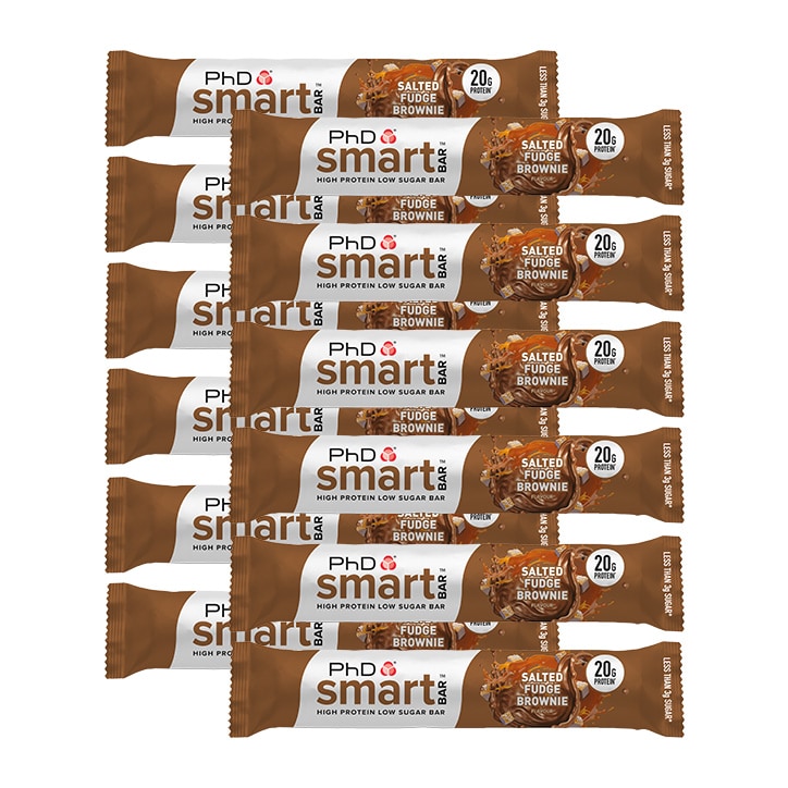 PhD Smart Bar Salted Fudge Brownie 12 x 64g-1