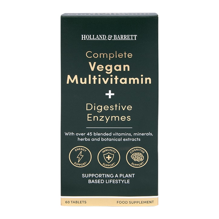 Holland & Barrett Complete Vegan Multivitamin + Digestive Enzymes Tablets-1