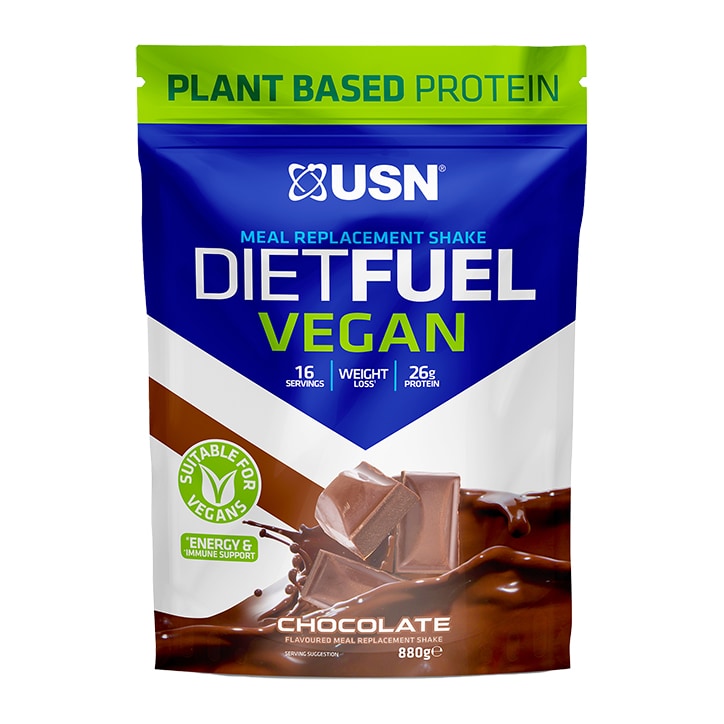 USN Diet Fuel Vegan Meal Replacement Shake Chocolate 880g image 1