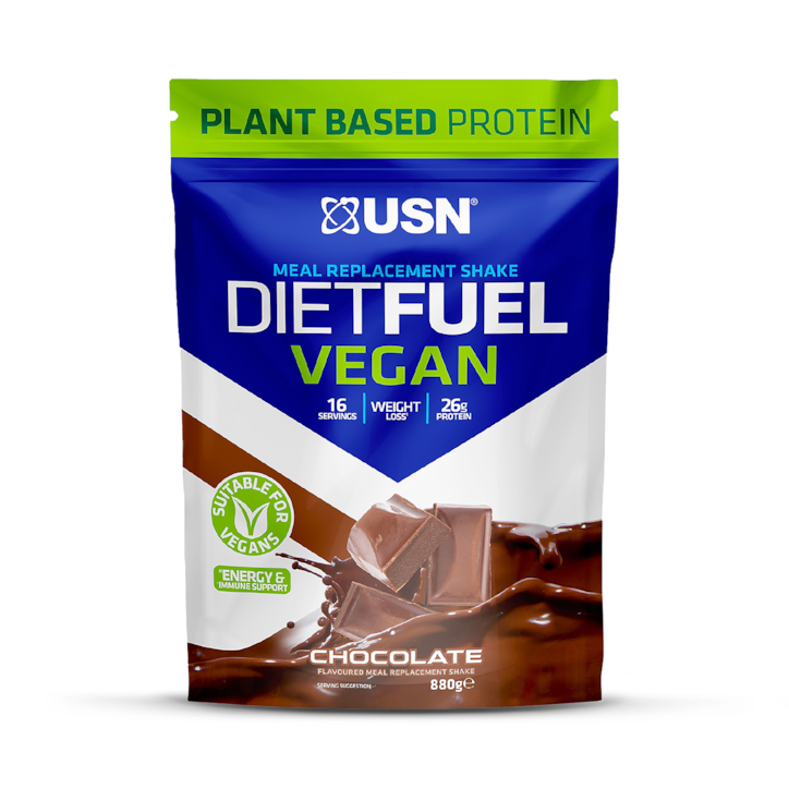 USN Diet Fuel Vegan Meal Replacement Shake Chocolate 880g image 1