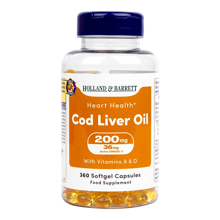 Holland & Barrett Cod Liver Oil 200mg 360 Capsules-1