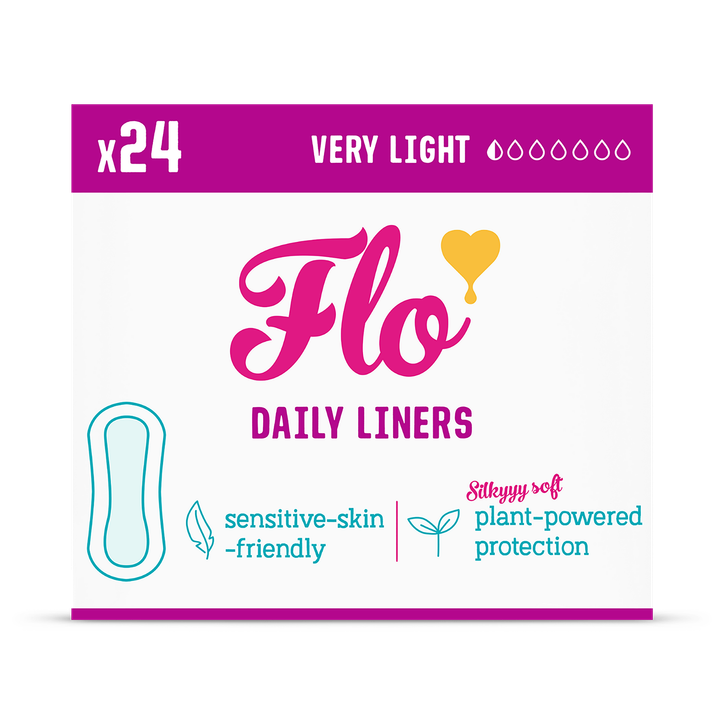 Women's Flo Bamboo Daily Panty Liners Wrapped + Ultra Thin (24 liners)