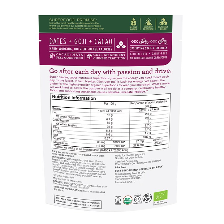 Navitas Power Snacks - Cacao Goji 99g image 2