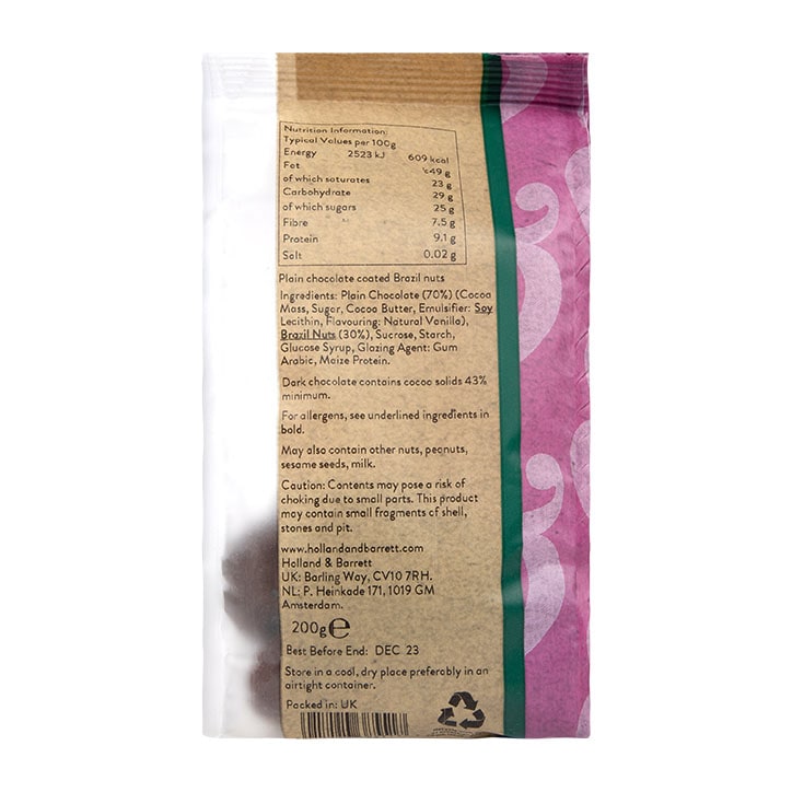 Holland & Barrett Dark Chocolate Brazils 200g image 2