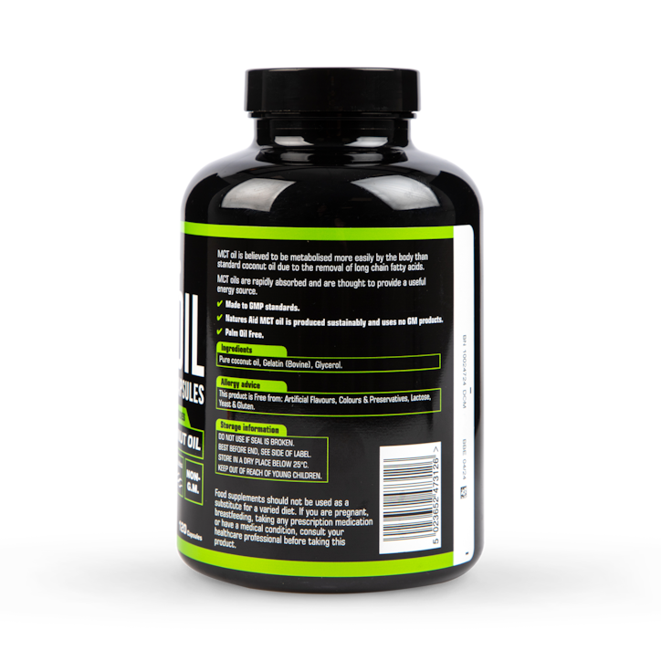 Natures Aid 100% MCT Oil 120 Capsules image 3