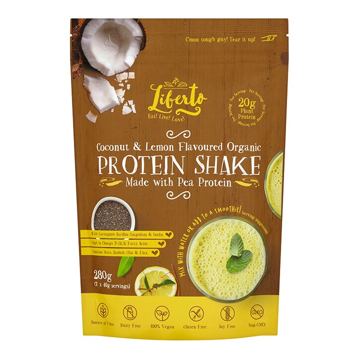 Liberto Organic Vegan Coconut Lemon Protein Shake 280g