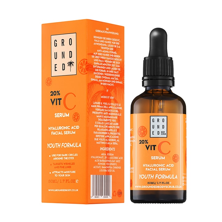 Grounded Vitamin C and Hyaluronic Acid Facial Serum 50ml-2