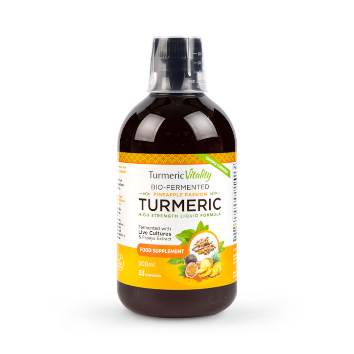 Turmeric Vitality Bio-Fermented Turmeric Liquid Pineapple Passion Flavour 500ml image 1