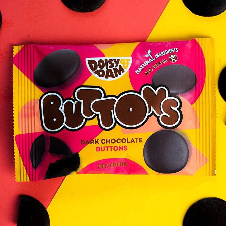 Doisy & Dam Vegan Dark Chocolate Buttons 30g image 2