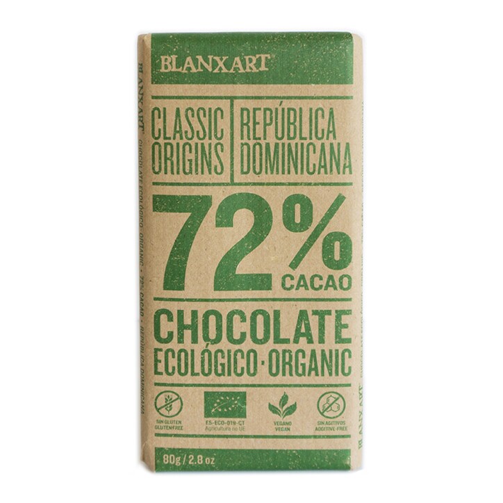Blanxart Organic Dominica Dark 72% Chocolate 80g
