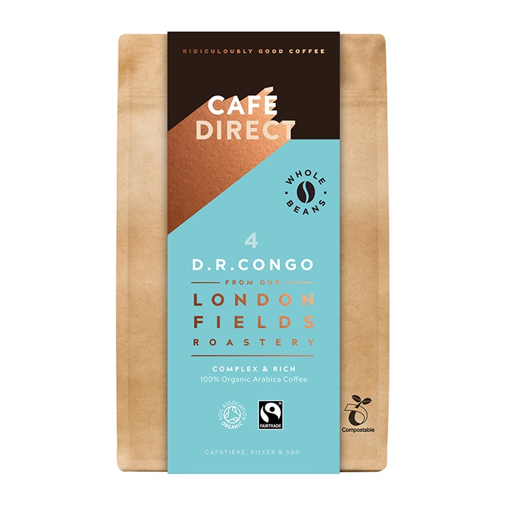 Cafédirect Congo Organic Coffee Beans 200g image 1