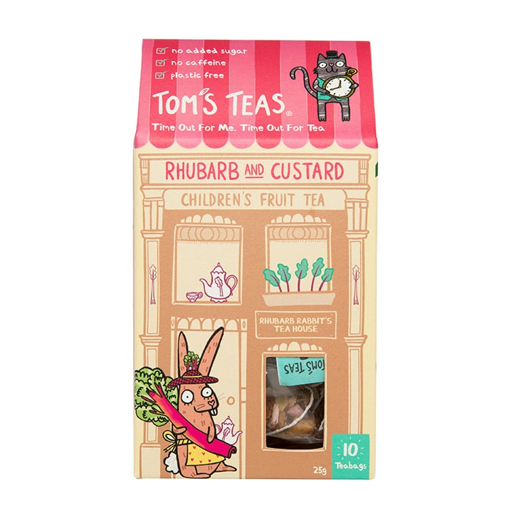 Tom's Teas Children's Tea (Hot or Cold Brew) Rhubarb & Custard 10x bags image 1