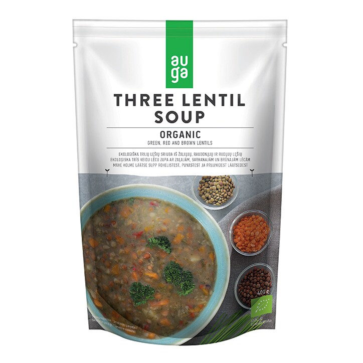 Auga Organic Three Lentil Soup 400g