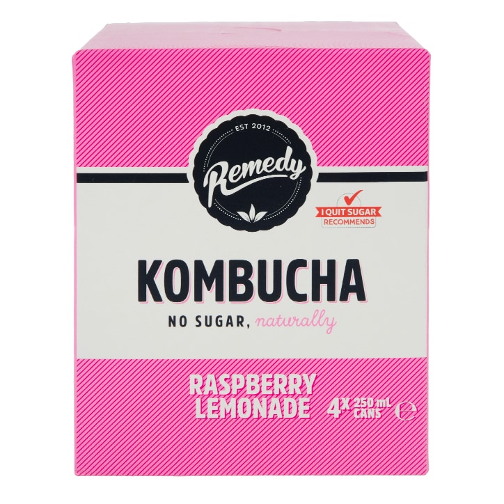 Remedy Multipack Raspberry Lemonade Kombucha 4 x 250ml image 1