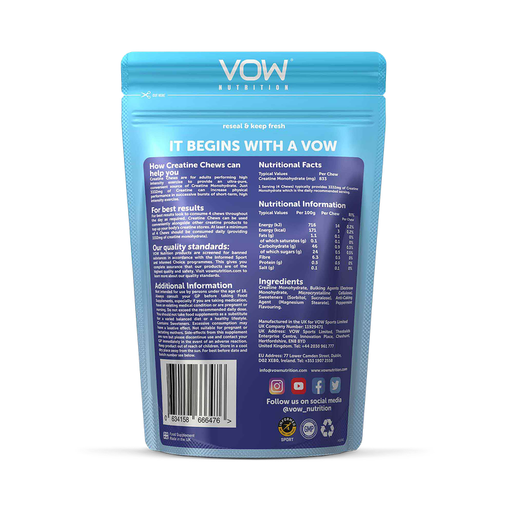 VOW Nutrition Creatine Chews Mint 100 Chews image 2