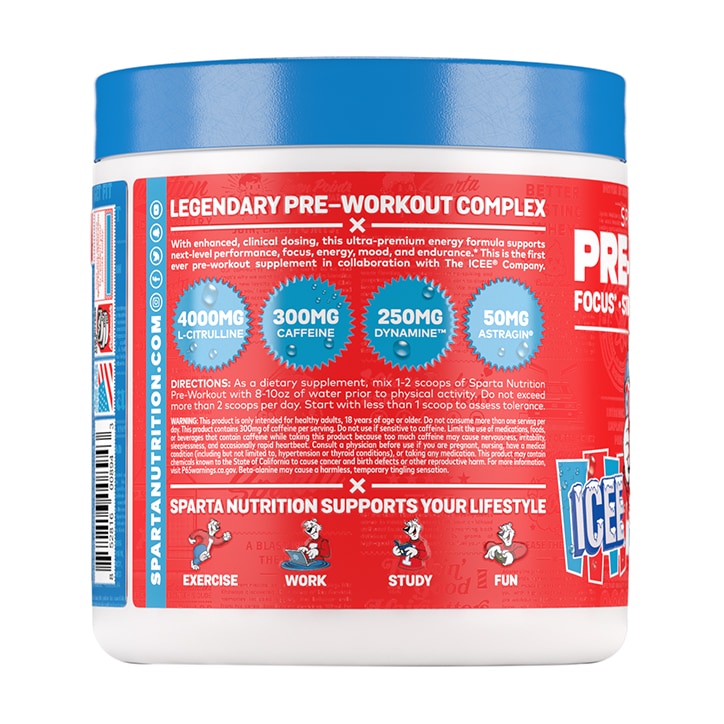 Sparta Nutrition Pre-Workout Blue Raspberry ICEE 264g image 2