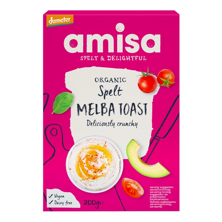 Amisa Organic Spelt Melba Toast 200g image 1